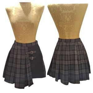 Hot Topic Plaid Goth Punk Rock Metal Mini 90s Y2K Skirt Women's Size XS